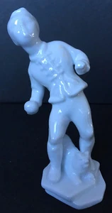 Vintage Herend Feher White Boy With Dog And Snowball Figurine - Picture 1 of 6