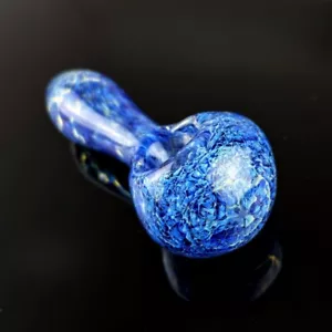 4in Blue Starry Glass Pipe Bowl Tobacco Smoking Spoon Handmade Hand Pipes - Picture 1 of 7
