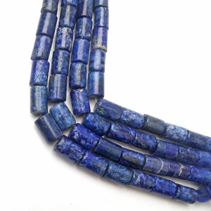 Natural Lapis Lazuli 8 Inch Strand 10x15 MM Smooth Tube Shape Gemstone Beads - Picture 1 of 5