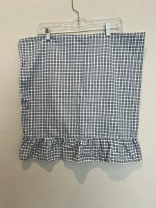 Set of 2 Blue & White Ruffeled Plaid Pillowcases Martha Stewart 20x36 King - Picture 1 of 4
