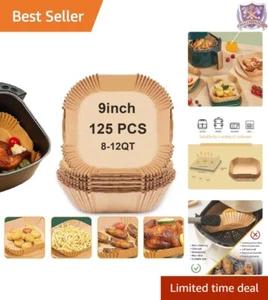 Air Fryer Liners Paper 9 Inch 125PCS Non-stick Oil-proof Baking Roasting - Picture 1 of 8