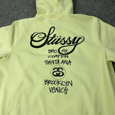 Мужская толстовка с капюшоном Stussy World Tour Logo XXL желтая - Изображение 1 из 4