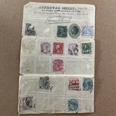 VINTAGE STAMP LOT (14)Vintage Approval Sheet  1800’s Franklin Egypt S1E - Image 1 of 4