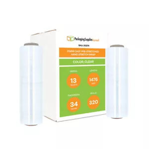 Pre-Stretch Handschrumpffolie 13" x 1476FT Umzug Verpackung Kunststofffolie 320 Rollen - Bild 1 von 7