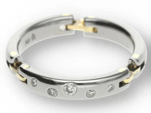 Anillo de mujer brillante en platino 950 y oro amarillo aprox. 0,10 ct. - Imagen 1 de 3
