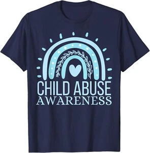 Child Abuse Prevention Awareness Month Rainbow T-Shirt Hoodie - Picture 1 of 7