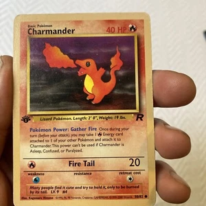 Juego de cartas coleccionables Pokémon Charmander 50/82 error 1ª edición contorno marrón ¡Team Rocket!! - Imagen 1 de 16