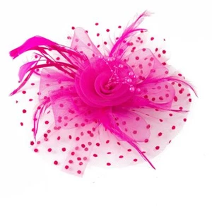 Fascinators Hats 20s 50s Pillbox Hat Cocktail Tea Party for Women Rose Red On... - Picture 1 of 6