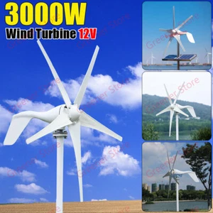 3000W 12V DC Wind Turbine Generator Free Green Power Kit w/ Controller 5 Blades - Picture 1 of 13
