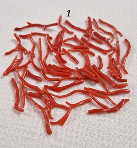 Italy Natural Red Coral Branch Gemstone Mediterranean Sea Coral Rough 35'Ct Lot. - Picture 1 of 5