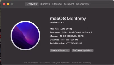 apple imac mini 2014 I7 500GB SSD - Image 1 of 2