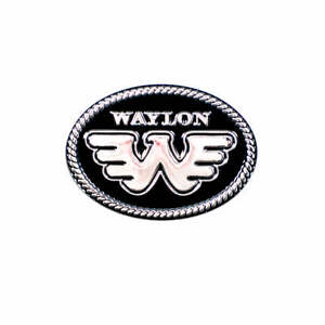 Waylon Jennings Black & White Flying W Logo Icon Lapel Pin 1.5"