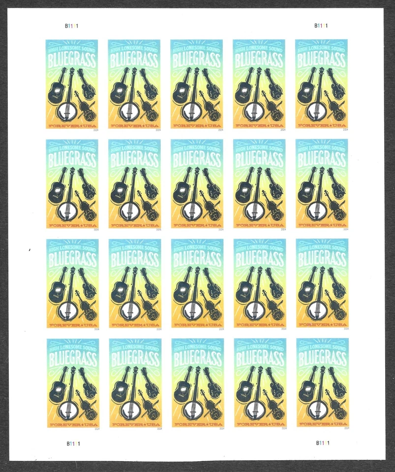 Scott #5844a IMPERFORATE (NO DIE-CUT) Bluegrass Pane of 20, MNH - Image 1 of 1