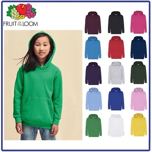 FELPA BAMBINO CAPPUCCIO con tasche bimbo tuta FRUIT OF THE LOOM cotone colorata - Foto 1 di 18