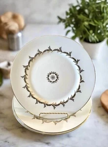 6 Royal Tuscan England GOLDEN REGENCY Dinner Plates Fine Bone China Circa 10.5” - Picture 1 of 15