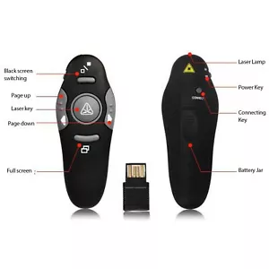 Presentation Clicker 15m Remote Control Distance Ergonomic Portable 2.4GHz GF0 - Picture 1 of 12