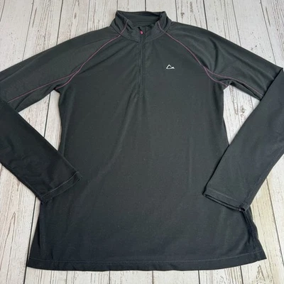 Merino Blend By Paradox Base Layer Womens Size M DriRelease Black 1/4 Zip Shirt - Image 1 of 4