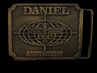 Hebilla de cinturón de bronce de construcción Daniel vintage - logotipo antiguo - bronce fundido pesado Foto 1 de 2