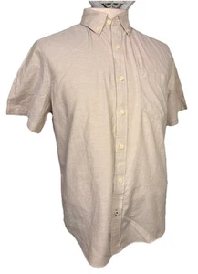 Mens Shirt Nautica Short Sleeve Beige Button Down Size Large - Picture 1 of 9
