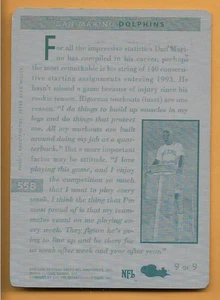 1/1 DAN MARINO 1992 CLASSIC PRO-LINE PRINTING PRESS PLATE MIAMI DOLPHINS 1 OF 1 - Picture 1 of 2