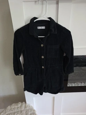 Zara Kids Girls Corduroy Size 8 Shorts Jumpsuit Romper Long Sleeves Pockets  - Image 1 of 4