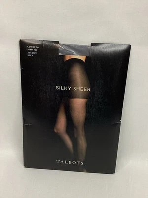 Meias-calças Talbots de seda transparente controle top TAMANHO CINZA CINZA CINZAS NOVO NA CAIXA - Imagem 1 de 3