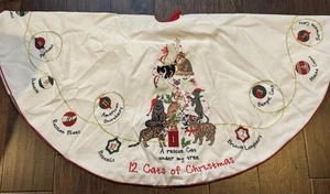 Neu mit Etikett 12 Rescue Cats of Christmas 54" Baumrock mit Stickerei, Katzenrassen - Bild 1 von 7