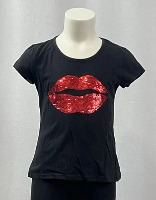 Camiseta Total Girl Manga Corta Negra Gráfica Niña Talla S 7/8 Foto 1 de 2