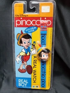 Reloj D4 Pinocho Niño Real Nuevo en Paquete 1992 Walt Disney Nariz Movible Nuevo en Caja - Imagen 1 de 6