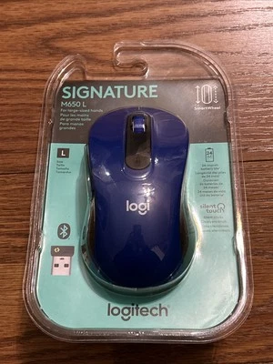 NEW LOGITECH SIGNATURE M650 L WIRELESS MOUSE 910-006232 BLUE FOR LARGE HANDS - Image 1 of 4