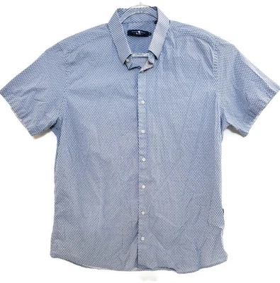 Stone Rose Shirt Mens 2XL Light Blue Short Sleeve Geometric Print TENSSW23-400 - Image 1 of 4