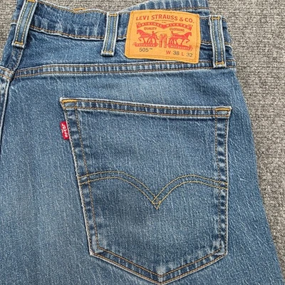 Levi Strauss & Co 505 Mens Jeans W38 L32 Blue Denim Straight Fit - Image 1 of 4