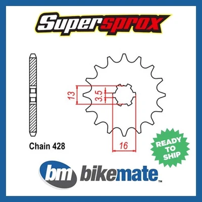 Piñón delantero 428-13T para Suzuki DS 80 1978 1979 1980 1981 1982 1983 1984 Foto 1 de 2