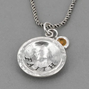 Retired Silpada Sterling Silver FAITH Pendant with Mustard Seed Necklace N1943 - Picture 1 of 7