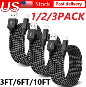 3er-Pack Geflochtenes USB C Typ-C Schnellladen Daten SYNC Ladekabel Kabel 3/6/10 Fuß - Bild 1 von 10