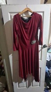 Studibaker red chiffon formal evening party bridesmaid dress size 12 Rhinestone - Picture 1 of 5