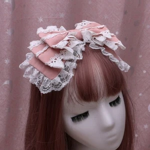 Dama Niña Banda para el Cabello Floral Encaje Arco Grande Prendas para la Cabeza Dulces Adornos con Cosplay - Imagen 1 de 15