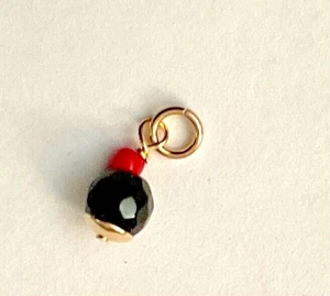 Nuovo ciondolo oro 14k ""PERLINE DI AZABACHE - Foto 1 di 2