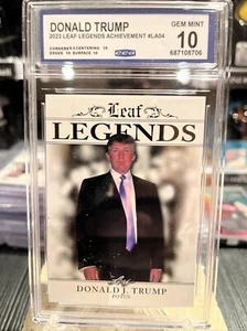 (2) Donald Trump Cards Leaf Legend Mint 10  Other In one touch - Picture 1 of 4