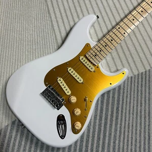 ST Electric Guitar White Color Mahogany Body Maple Fretboard Metallic Pickguard - Picture 1 of 6