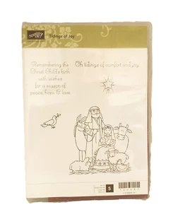 Stampin' Up! Botschaft der Freude 122687 5 Briefmarken Heilige Familie Krippe Weihnachtsstern - Bild 1 von 8