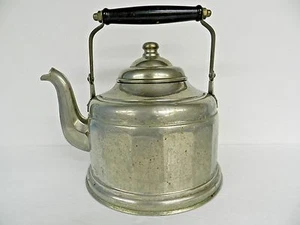ANTIQUE  SILVER PLATE ON COPPER (or BRASS?) U.S.S.#24 LARGE TEA POT (MOVIE PROP) - Picture 1 of 12