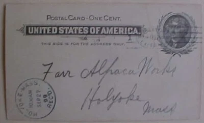 US EXPO 1899 MAIL B/S HOLY OAK - Image 1 of 2