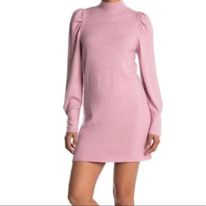 Wayf NWT Mock Neck Sweater Dress in Blush Pink Size Small Long Sleeves - Picture 1 of 9