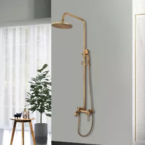 8” Wall Mount Shower Faucet Set Rainfall Hand Shower Tub Filler Mixer Tap - Picture 1 of 9