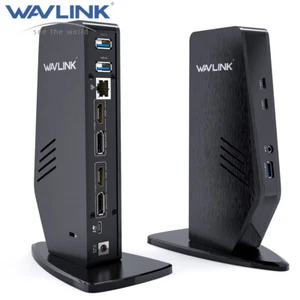 WAVLINK Dual Display Docking Station Type-C USB-A Hub 65W PD for Windows/Mac OS - Picture 1 of 14