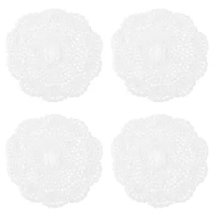 4Pcs 8Inch Vintage Crochet Doilies Round Cottons Table Placemats Knitted Decor - Picture 1 of 7