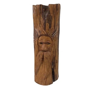 Hand Carved Wood Spirit Signed Folk Art Cedar 2003 - Picture 1 of 8