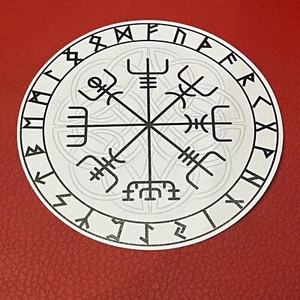 Viking Norse Lunavin Compass Self Adhesive Exterior Vinyl Sticker Valhalla 005 - Picture 1 of 2