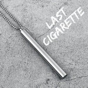 Cigarette Inside Holding Necklace Silver Stainless Steel Pendant Case Chain - Picture 1 of 11